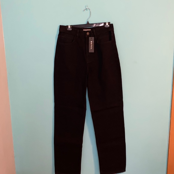 Motel Rocks Cut-out Jeans, Size M/ 31 L, Black - Picture 1 of 4